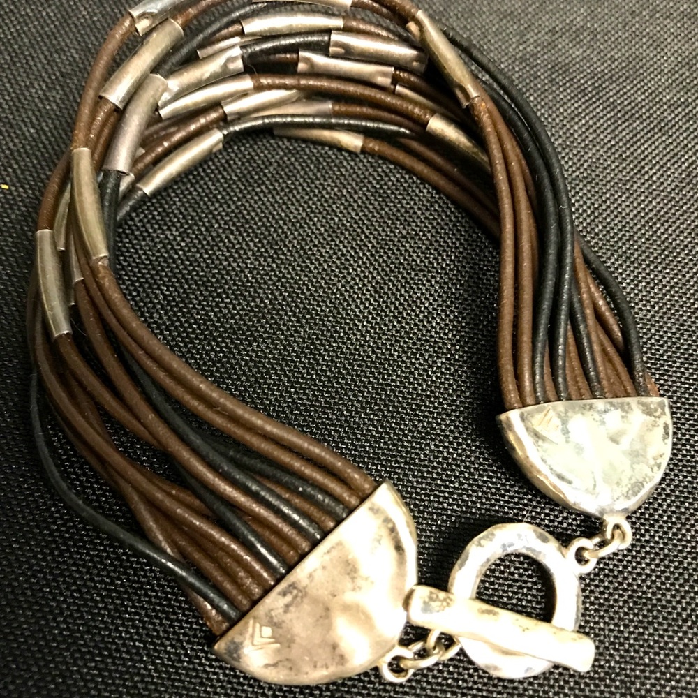 Silpada Speed of Light Leather & 925 Bracelet